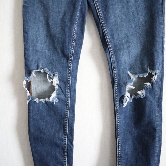 Free People High Rise Busted Knee Skinny Jeans 28 - Picture 4 of 9